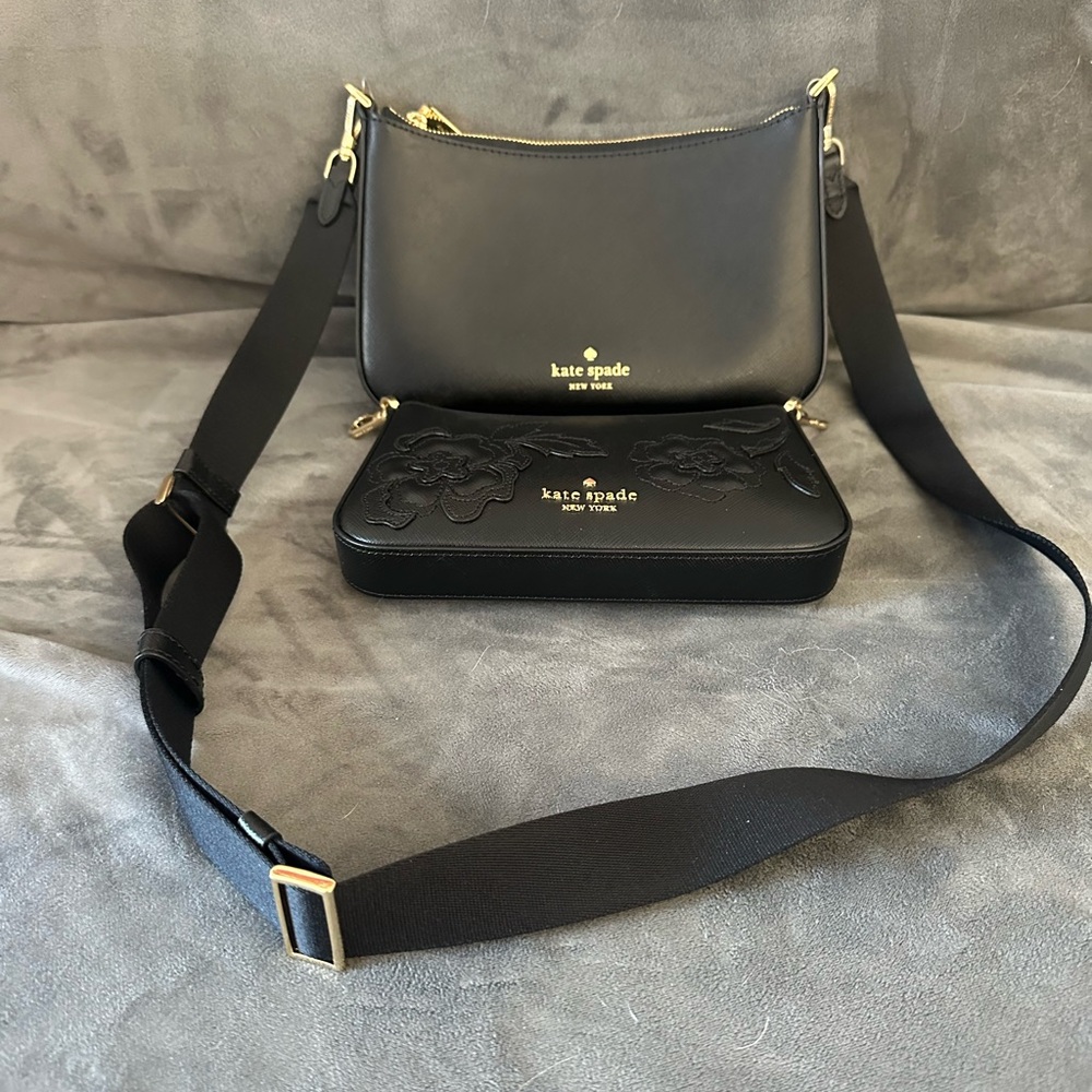 Kate Spade Black Crossbody Bag with Gold Accents - Picture 8 of 12